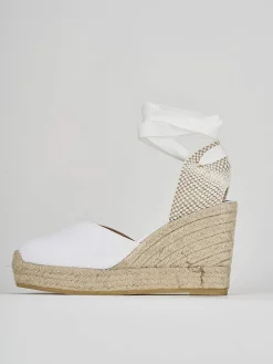 Clearance Espadrillas tacco 9cm tessuto Donna Espadrillas