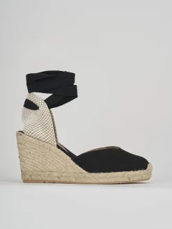 Espadrillas tacco 8cm tessuto Donna Espadrillas