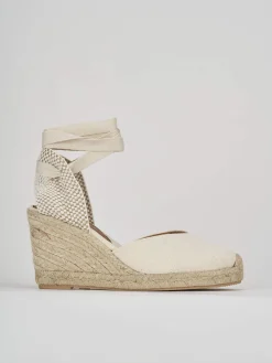 Clearance Espadrillas tacco 8cm tessuto Donna Espadrillas