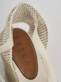 Clearance Espadrillas tacco 8cm tessuto Donna Espadrillas