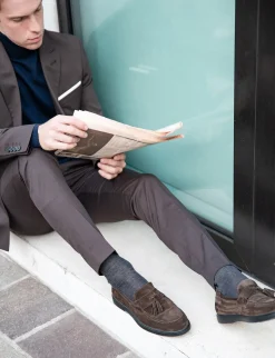 Hot Mocassini camoscio testa Uomo Mocassini