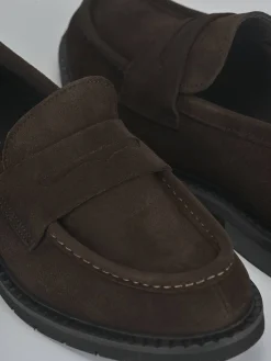 Sale Mocassini tacco 1cm camoscio testa Donna Mocassini