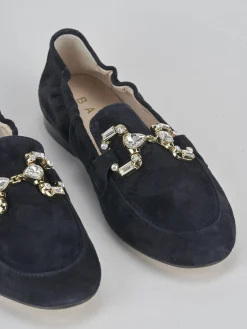 Mocassini tacco 1cm camoscio Donna Mocassini