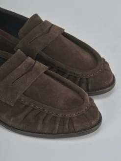 Online Mocassini tacco 1cm camoscio testa Donna Mocassini