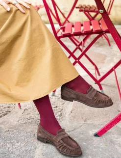 Online Mocassini tacco 1cm camoscio testa Donna Mocassini