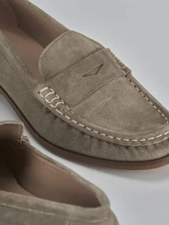 Outlet Mocassini tacco 1cm camoscio Donna Mocassini