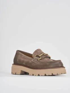 Discount Mocassini tacco 2cm camoscio Donna Mocassini