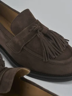 Sale Mocassini tacco 2cm camoscio testa Donna Mocassini