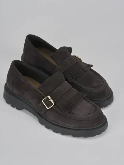 Hot Mocassini tacco 3cm camoscio testa Donna Mocassini