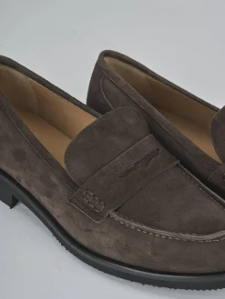 Sale Mocassini tacco 2cm camoscio testa Donna Mocassini