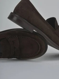 Hot Mocassini tacco 2cm camoscio testa Donna Mocassini