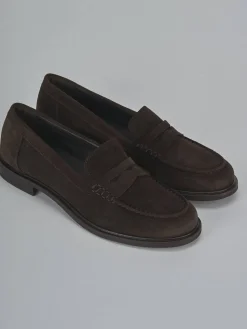 Hot Mocassini tacco 2cm camoscio testa Donna Mocassini