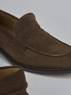 Outlet Mocassini tacco 1cm camoscio Uomo Mocassini