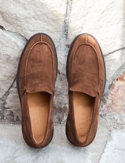 Outlet Mocassini tacco 1cm camoscio Uomo Mocassini