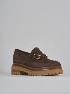 New Mocassini tacco 3cm camoscio testa Donna Mocassini