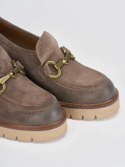 Discount Mocassini tacco 6cm camoscio Donna Mocassini