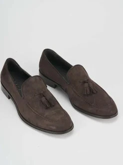 Sale Mocassini tacco 2cm camoscio testa Uomo Mocassini