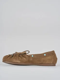 Hot Mocassini tacco 1cm camoscio Donna Mocassini