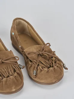 Hot Mocassini tacco 1cm camoscio Donna Mocassini