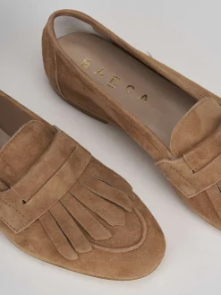 Hot Mocassini tacco 1cm camoscio Donna Mocassini