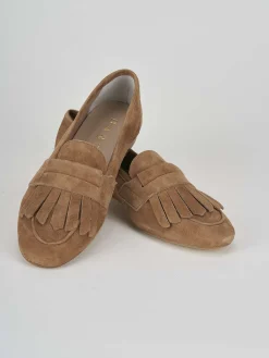 Hot Mocassini tacco 1cm camoscio Donna Mocassini