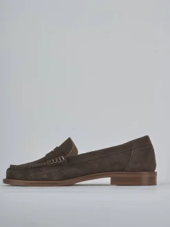 New Mocassini tacco 1cm camoscio testa Donna Mocassini