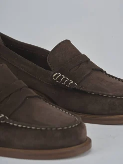 New Mocassini tacco 1cm camoscio testa Donna Mocassini