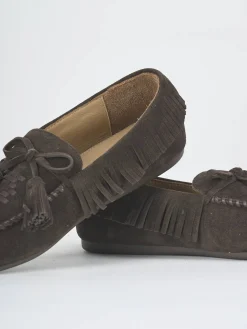 Mocassini tacco 1cm camoscio testa Donna Mocassini