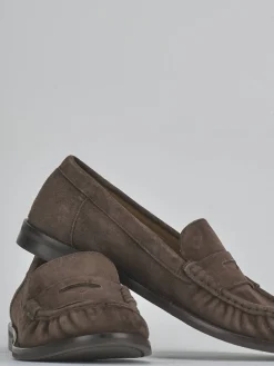 Outlet Mocassini tacco 1cm camoscio testa Donna Mocassini