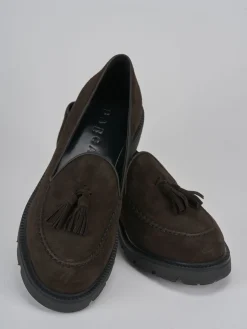 Clearance Mocassini tacco 2cm camoscio testa Donna Mocassini