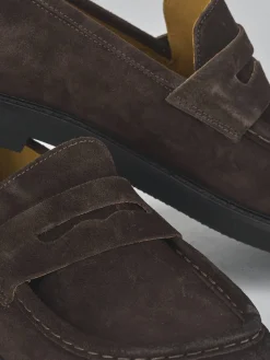 Hot Mocassini tacco 3cm camoscio testa Donna Mocassini