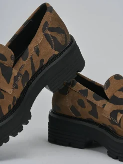 New Mocassini tacco 2cm camoscio Donna Mocassini