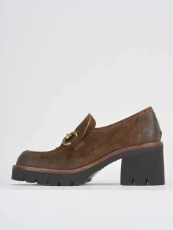 Hot Mocassini tacco 6cm camoscio Donna Mocassini