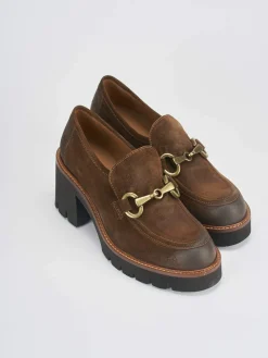 Hot Mocassini tacco 6cm camoscio Donna Mocassini