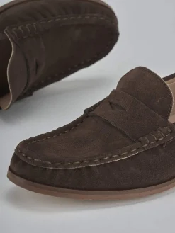 Hot Mocassini tacco 1cm camoscio testa Donna Mocassini