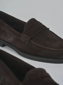 Hot Mocassini tacco 1cm camoscio testa Donna Mocassini