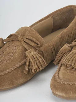 Hot Mocassini tacco 1cm camoscio Donna Mocassini