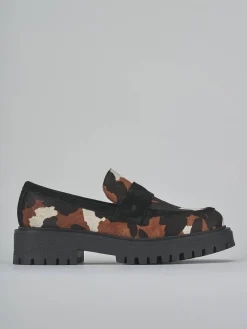 Hot Mocassini tacco 2cm cavallino Donna Mocassini