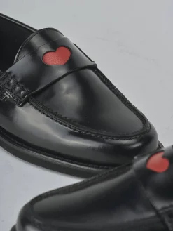 Hot Mocassini tacco 1cm pelle Donna Mocassini