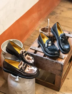 Clearance Mocassini tacco 3cm pelle Donna Mocassini