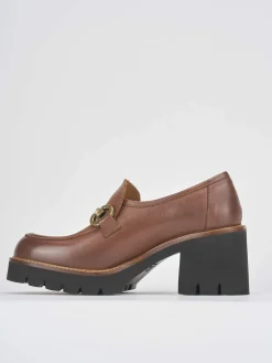 Clearance Mocassini tacco 6cm pelle Donna Mocassini