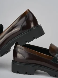 Hot Mocassini tacco 2cm pelle testa Donna Mocassini