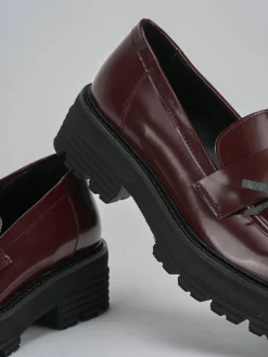 Mocassini tacco 2cm pelle bordo' Donna Mocassini