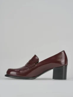 Clearance Mocassini tacco 7cm pelle bordo' Donna Mocassini