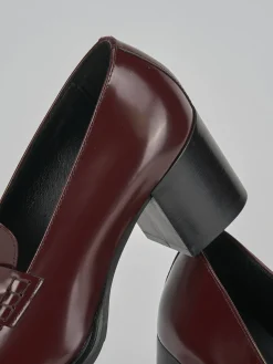 Clearance Mocassini tacco 7cm pelle bordo' Donna Mocassini