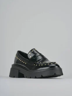 Clearance Mocassini tacco 2cm pelle Donna Mocassini