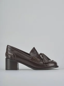 Clearance Mocassini tacco 5cm pelle testa Donna Mocassini