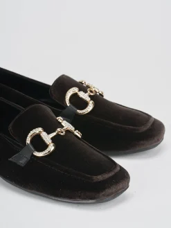 Online Mocassini tacco 1cm velluto testa Donna Mocassini