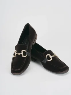 Online Mocassini tacco 1cm velluto testa Donna Mocassini