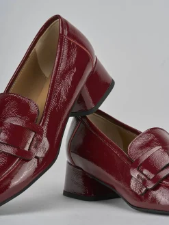 Clearance Mocassini tacco 3cm vernice bordo' Donna Mocassini